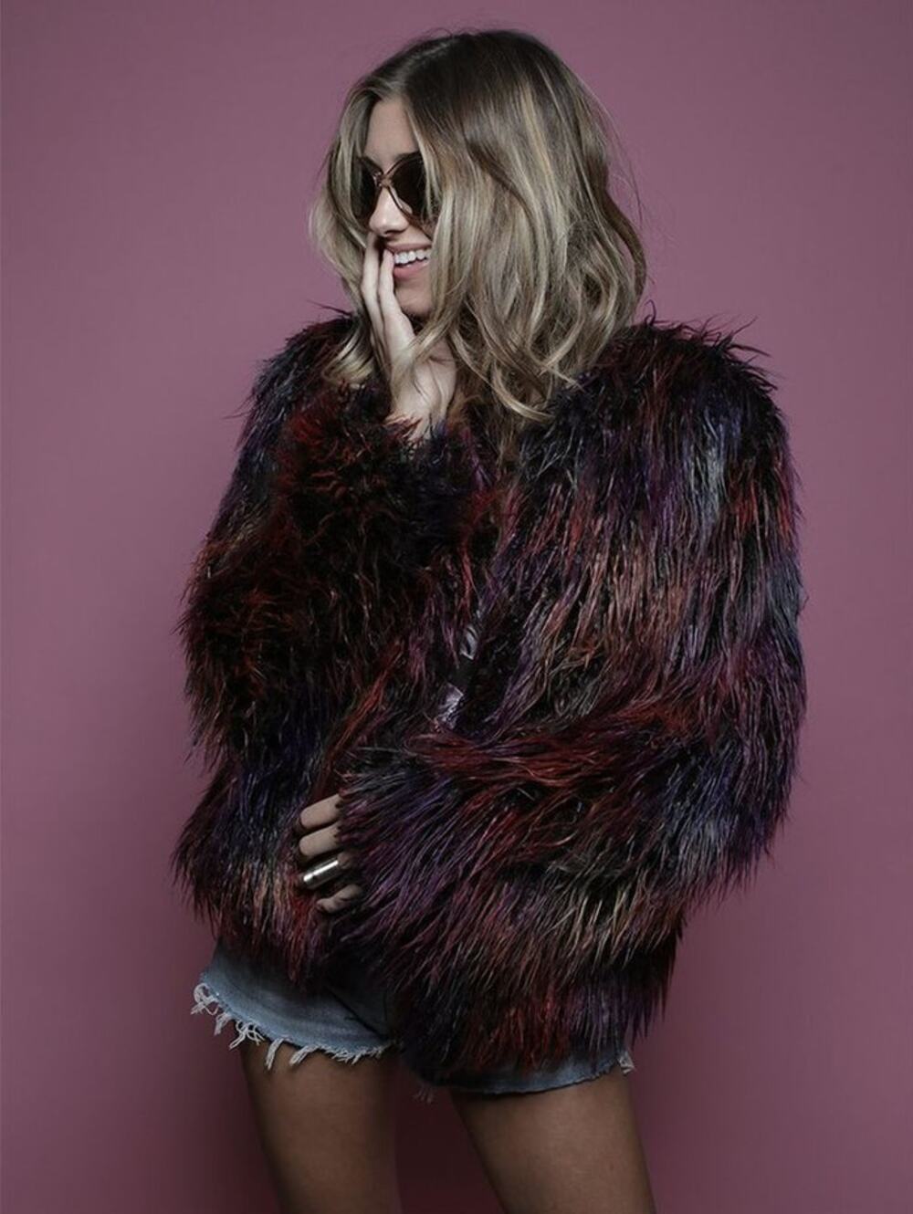 SpiritHoods Collector's Edition Midnight Alpaca Faux Fur Bomber Jacket Winter